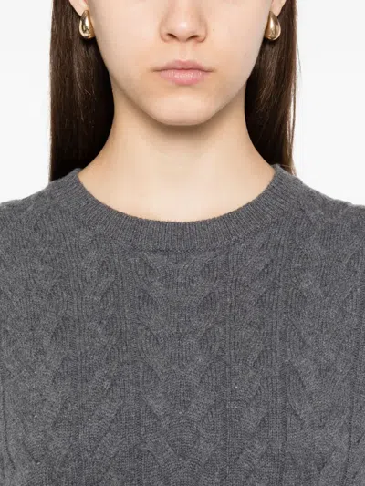 S Max Mara Dominus Cable Knit Sweater In Gray