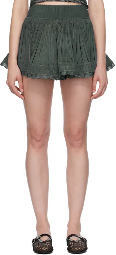 Alaïa Gray Crinoline Knit Shorts