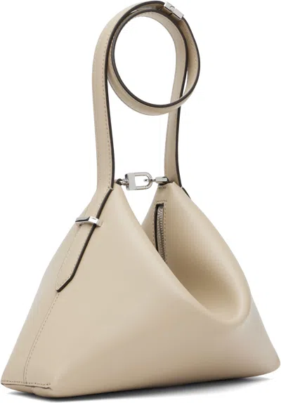 Totême Taupe Bevel Leather Wristlet Clutch