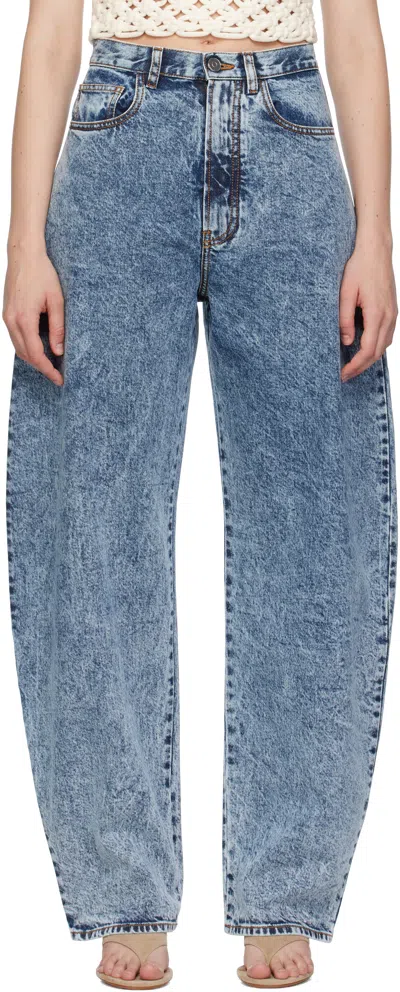 Alaïa Alaia Women Rounded Jeans In Snow Denim