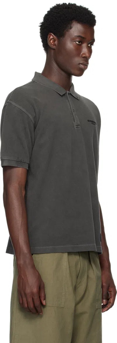 Neighborhood Gray Pigment Dyed S/s Polo In Gray