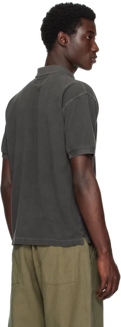Neighborhood Gray Pigment Dyed S/s Polo In Gray