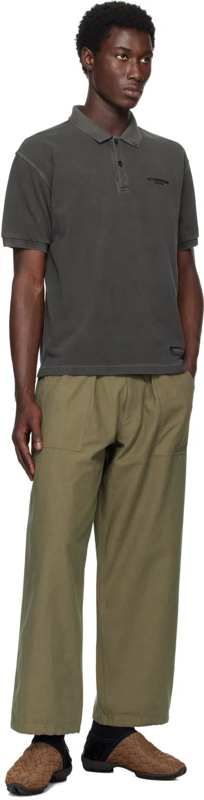 Neighborhood Gray Pigment Dyed S/s Polo In Gray