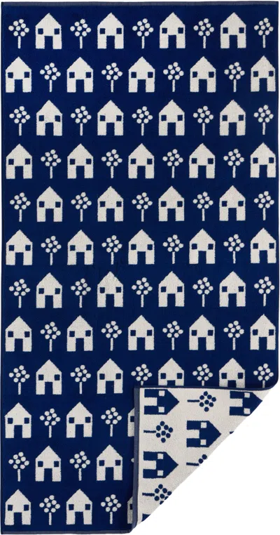 Dusen Dusen Navy Pattern Towel Set, 5 Pcs