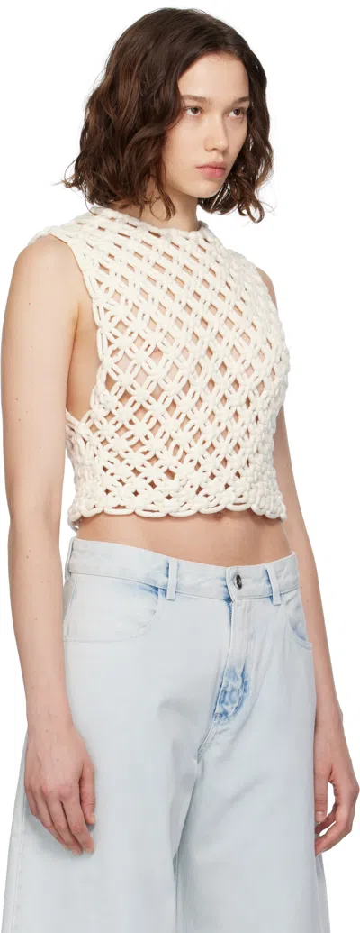 Alaïa Womens Alaia Square Crop Cotton-blend Top In White