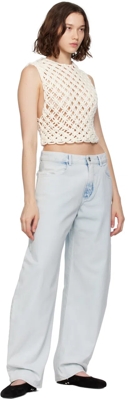 Alaïa Womens Alaia Square Crop Cotton-blend Top In White