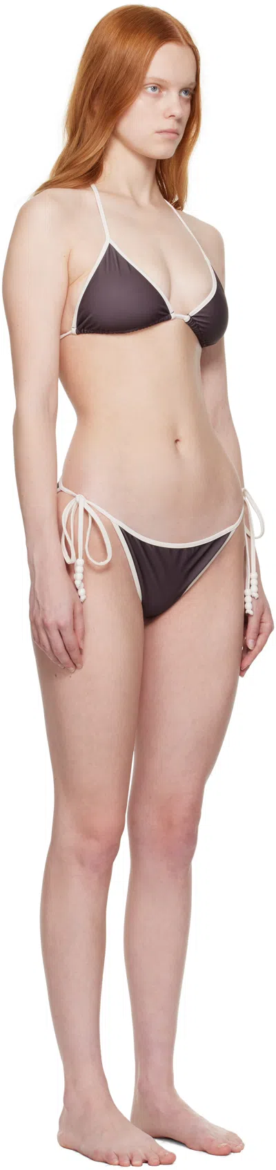 Bellini Bikini Ssense Exclusive Brown & White Daphne Bikini
