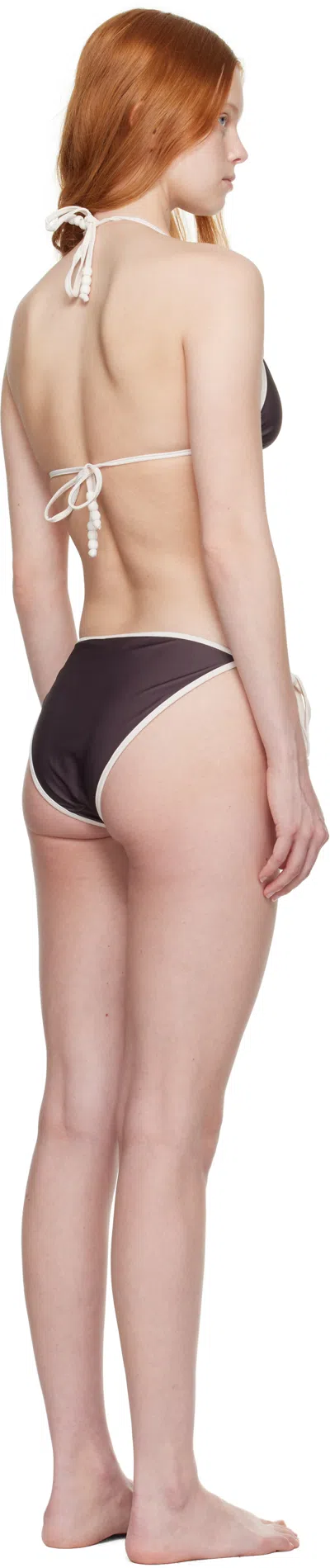 Bellini Bikini Ssense Exclusive Brown & White Daphne Bikini