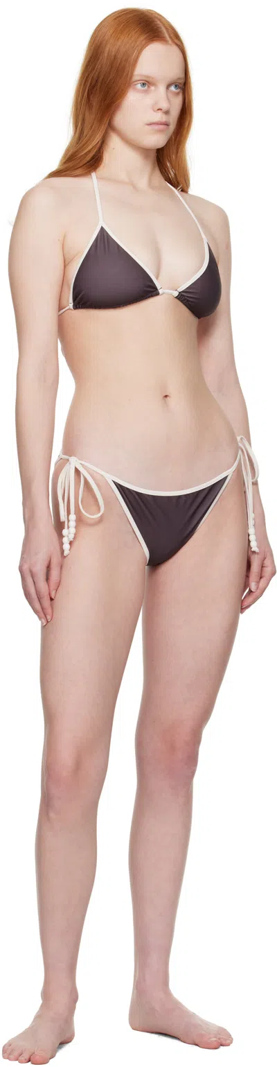 Bellini Bikini Ssense Exclusive Brown & White Daphne Bikini