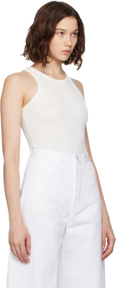 Alaïa White Sculpting Rib Jersey Bodysuit