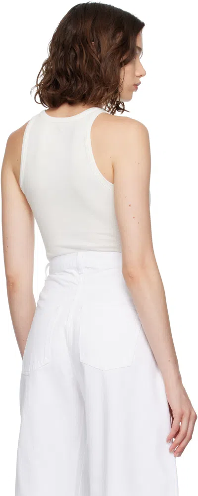 Alaïa White Sculpting Rib Jersey Bodysuit