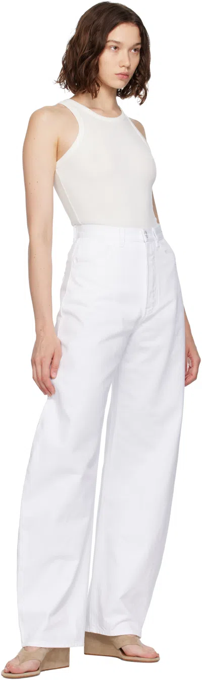 Alaïa White Sculpting Rib Jersey Bodysuit