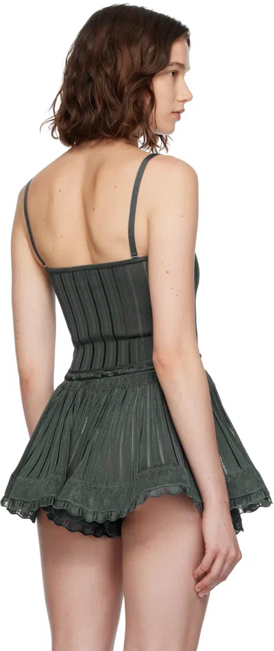 Alaïa Gray Crinoline Knit Tank Top