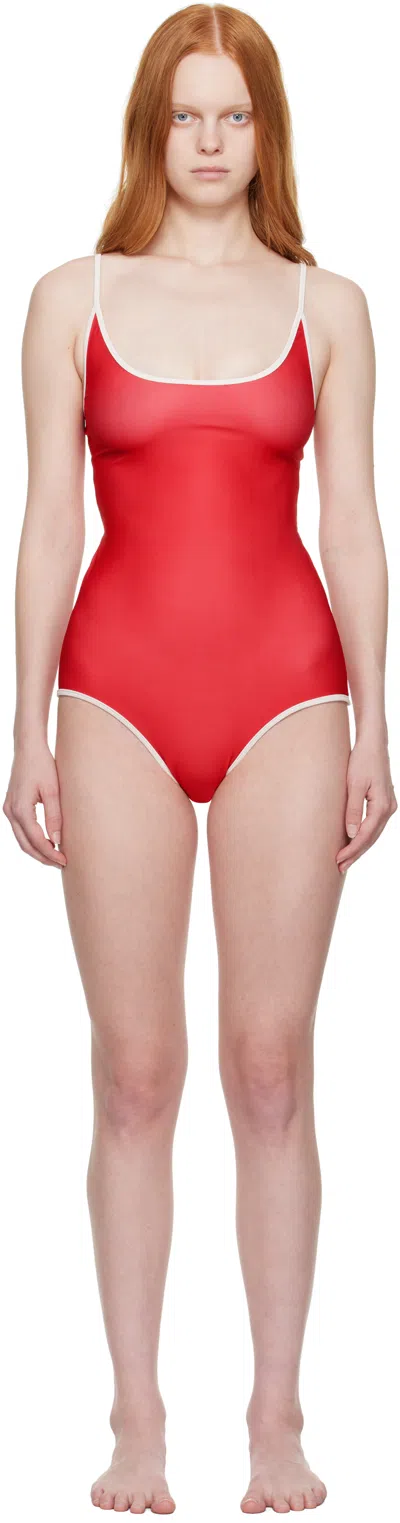Bellini Bikini Ssense Exclusive Red & White Saona Swimsuit