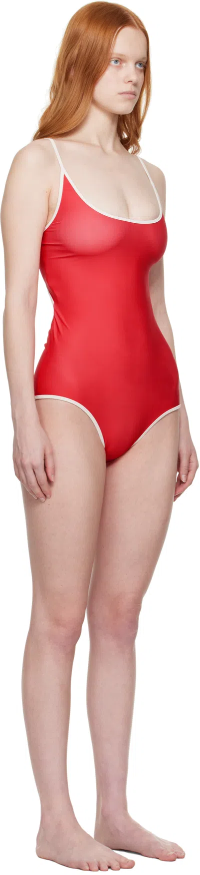 Bellini Bikini Ssense Exclusive Red & White Saona Swimsuit