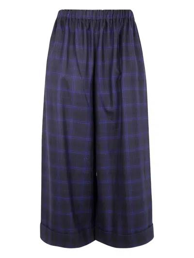 Daniela Gregis Pantalone Pigiama Tartan Trosers In Blue