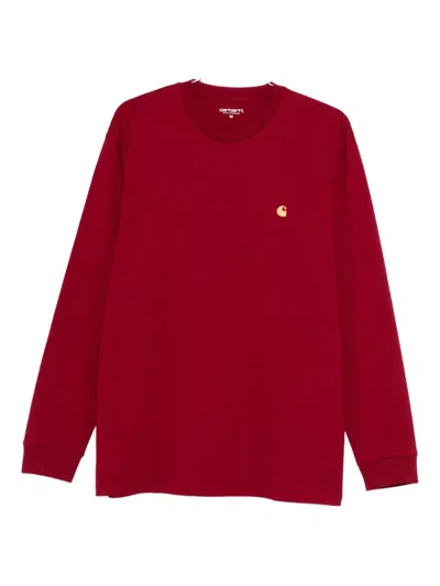 Carhartt Logo-embroidered T-shirt In Red