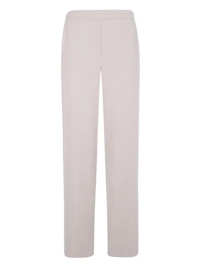 P.a.r.o.s.h Straight Trousers With Elastic Waistband And Side Pockets In White