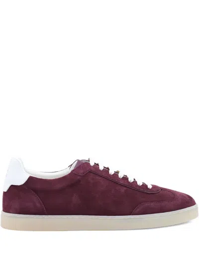 Brunello Cucinelli Low Top Suede Finish Rubber Sole Sneakers