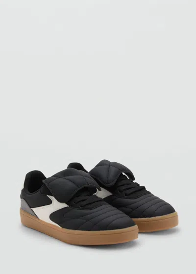 Mango Sneakers With Folded Tongue Black In White