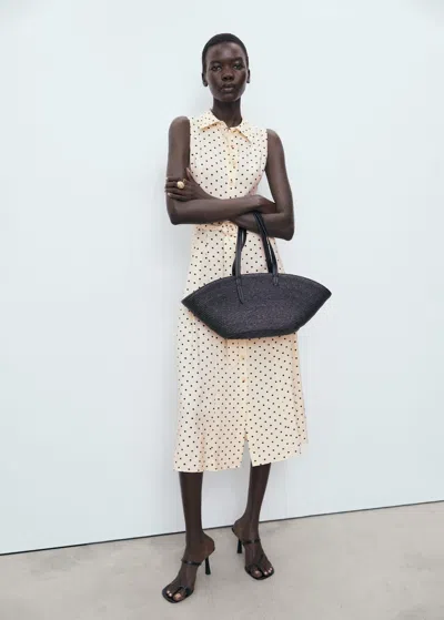 Mango Polka Dot Shirt Dress Ecru In Neutral