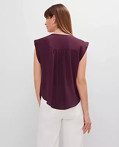 Ann Taylor Pintucked Cap Sleeve Top