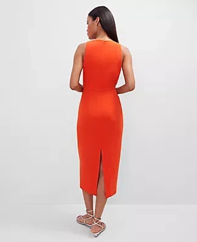 Ann Taylor Petite Crew Neck Twist Sheath Dress