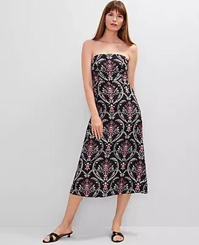 Ann Taylor Petite Floral Linen Blend Midi Dress