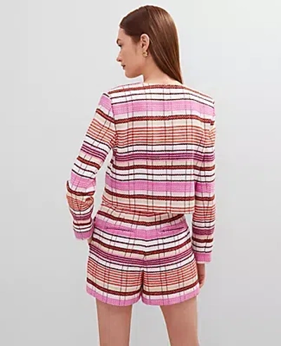Ann Taylor Petite Tweed Crew Neck Jacket