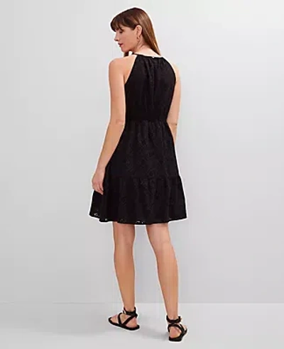 Ann Taylor Petite Eyelet Halter Flare Dress