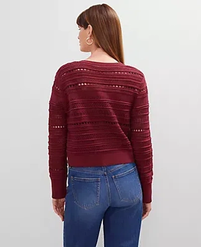 Ann Taylor Petite Pointelle Textured Cardigan