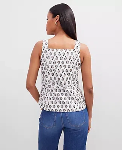 Ann Taylor Petite Linen Blend Tie Waist Top