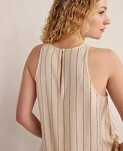 Ann Taylor Haven Well Within Linen Blend Dobby Stripe Top