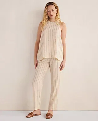 Ann Taylor Haven Well Within Linen Blend Dobby Stripe Top