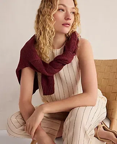 Ann Taylor Haven Well Within Linen Blend Dobby Stripe Top