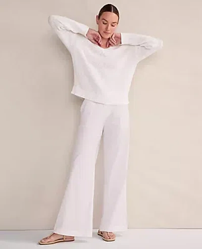 Ann Taylor Haven Well Within Organic Cotton Flat Tape V-neck Sweater