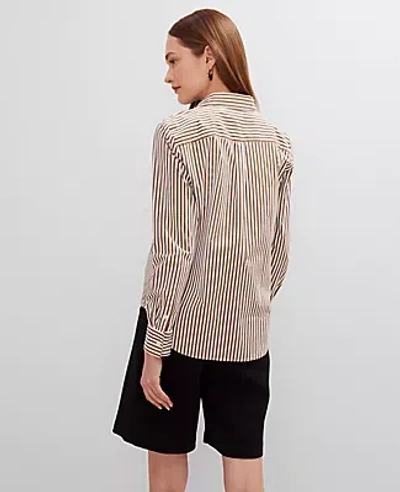 Ann Taylor Petite Striped Relaxed Perfect Shirt