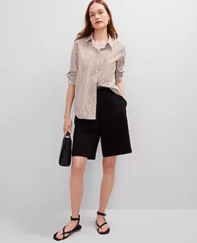 Ann Taylor Petite Striped Relaxed Perfect Shirt