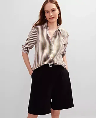 Ann Taylor Petite Striped Relaxed Perfect Shirt