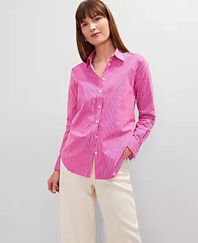 Ann Taylor Petite Striped Relaxed Perfect Shirt