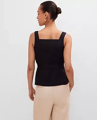 Ann Taylor Petite Button Tie Waist Top