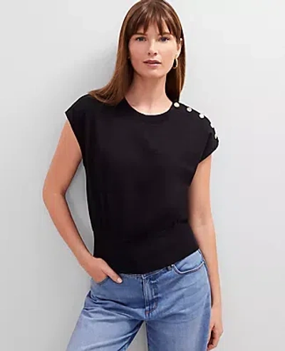 Ann Taylor Petite Shoulder Button Top
