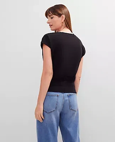 Ann Taylor Petite Shoulder Button Top