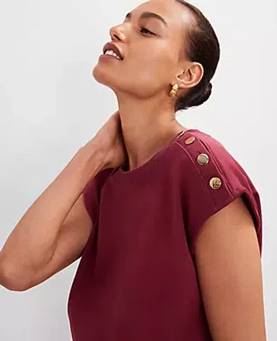 Ann Taylor Petite Shoulder Button Top