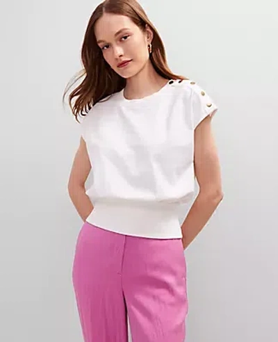 Ann Taylor Petite Shoulder Button Top