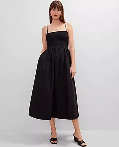 Ann Taylor Petite Smocked Linen Blend Maxi Dress
