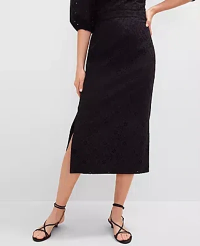 Ann Taylor Petite Eyelet Midi Skirt