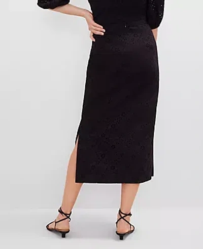 Ann Taylor Petite Eyelet Midi Skirt