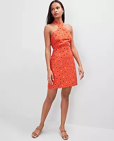 Ann Taylor Petite Linen Halter Sheath Dress