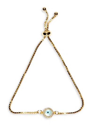 Eye Candy La Women's Luxe Collection 18k Gold-plated Brass & Cubic Zirconia Evil Eye Charm Bracelet